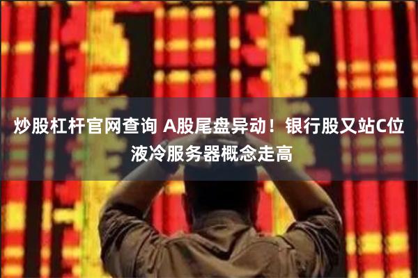 炒股杠杆官网查询 A股尾盘异动！银行股又站C位 液冷服务器概